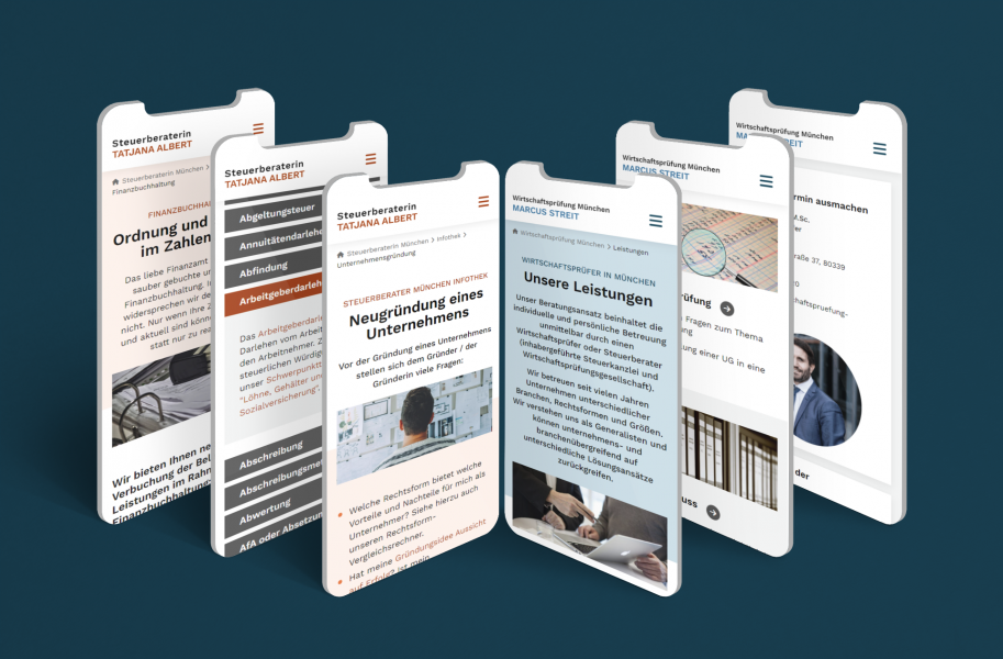Ansicht der Websites auf dem Smartphone