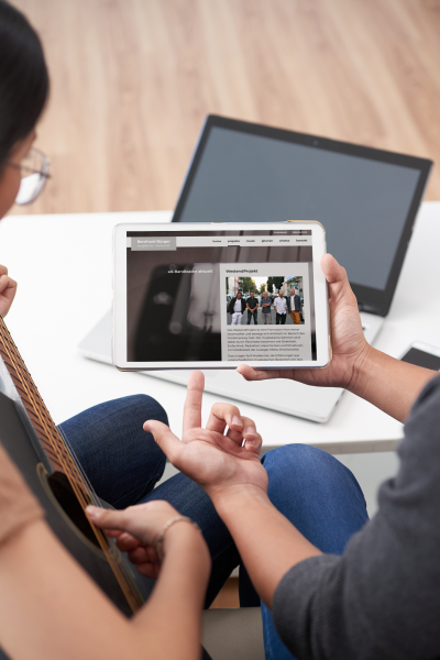 Website für einen Musiker: Ansicht auf dem Tablet