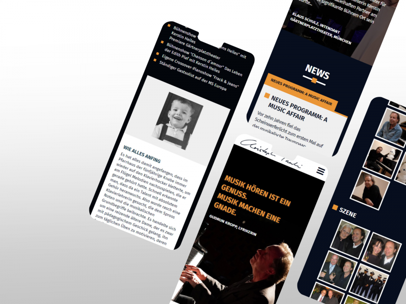 One-Page Website: Ansicht auf Mobilgeräten