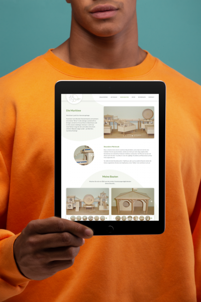 Ansicht der Website auf dem Tablet