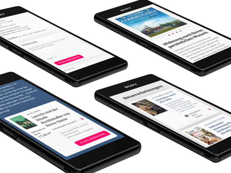 Online-Buchshop: Ansicht auf dem Smartphone