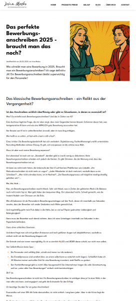Detailseite Bewerbungsblog