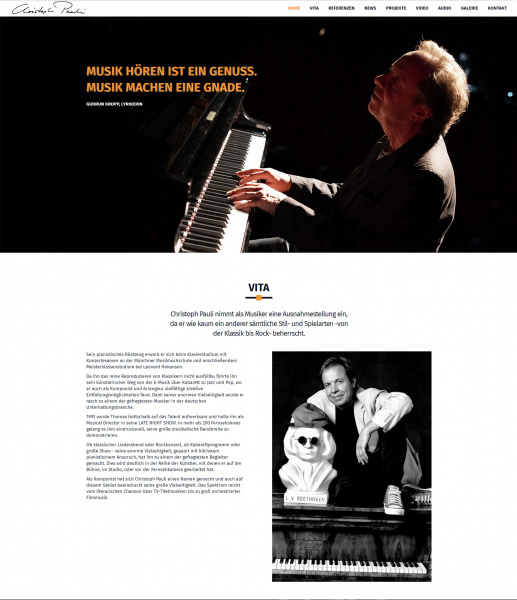 Website: Einführungsbereich