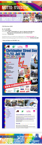 Historischer Rückblick: Die Website-Version von 2009 auf der Archiv-Seite der aktuellen Website