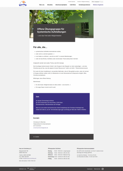 Detailseite mit Informationen zu einer Gastgruppe