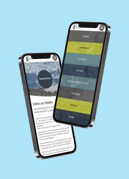 Ansicht der Website auf dem Smartphone
